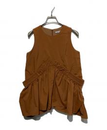 UN3D.（アンスリード）の古着「ROUND GATHER TOP」｜ブラウン