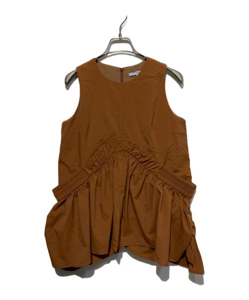 UN3D.（アンスリード）UN3D. (アンスリード) ROUND GATHER TOP ブラウン サイズ:38の古着・服飾アイテム