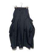 UN3D.アンスリード）の古着「VROUND GATHER WIDE PT」｜ブラック