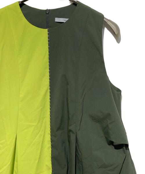 UN3D.（アンスリード）UN3D. (アンスリード) STITCH TUCK COCOON OP イエロー×カーキ サイズ:38の古着・服飾アイテム