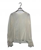 DES PRESデ プレ）の古着「シルクシフォンストレッチ フレアカフスブラウス」｜ホワイト