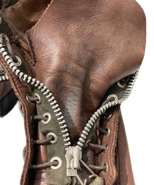 UNDERCOVERISM（アンダーカバーイズム）UNDERCOVERISM (アンダーカバーイズム) ミリタリースタッズセンタージップブーツ ブラウン サイズ:XLの古着・服飾アイテム