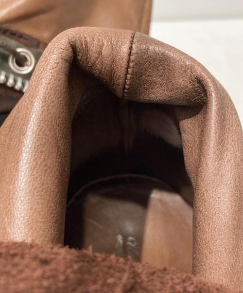 UNDERCOVERISM（アンダーカバーイズム）UNDERCOVERISM (アンダーカバーイズム) ミリタリースタッズセンタージップブーツ ブラウン サイズ:XLの古着・服飾アイテム