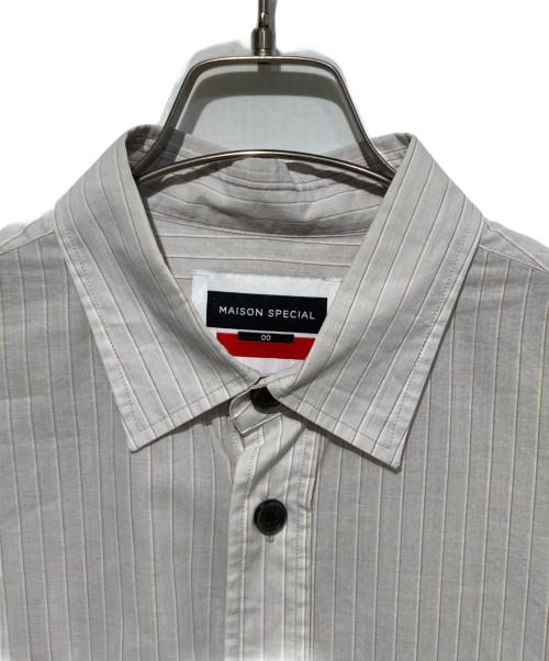 MAISON SPECIAL（メゾンスペシャル）MAISON SPECIAL (メゾンスペシャル) ストライプシャツ ベージュ×グレー サイズ:00の古着・服飾アイテム