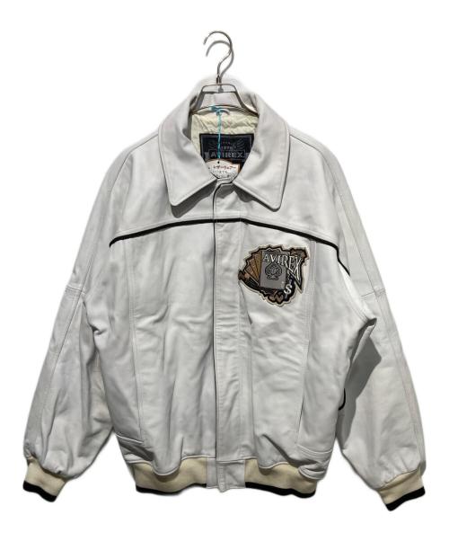 AVIREX（アヴィレックス）AVIREX (アヴィレックス) 本革レザージャケット ホワイト サイズ:XLの古着・服飾アイテム