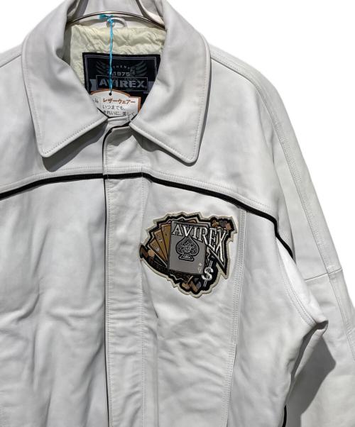 AVIREX（アヴィレックス）AVIREX (アヴィレックス) 本革レザージャケット ホワイト サイズ:XLの古着・服飾アイテム