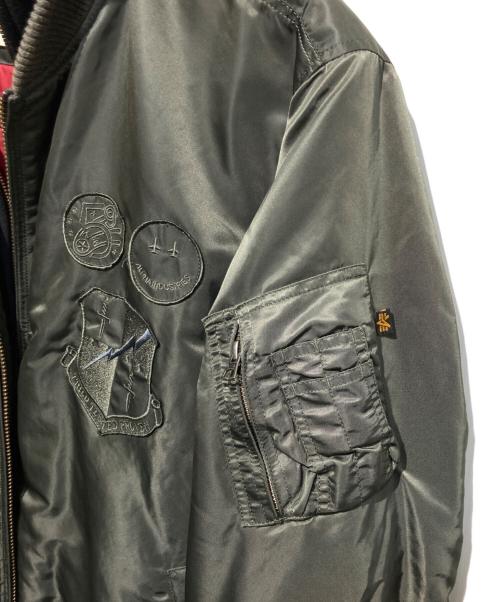 ALPHA（アルファ）ALPHA (アルファ) フードライニングMA-1ジャケット グリーン サイズ:5Lの古着・服飾アイテム