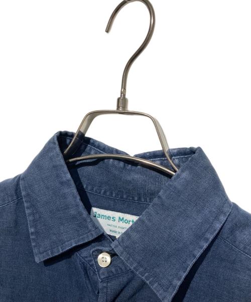 James Mortimer（ジェームス・モルティマー）James Mortimer (ジェームス・モルティマー) リネンシャツ ネイビー サイズ:40の古着・服飾アイテム