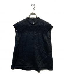 TOMORROW LAND collection（トゥモローランドコレクション）の古着「スワトーリネン スタンドネックブラウス」｜ブラック