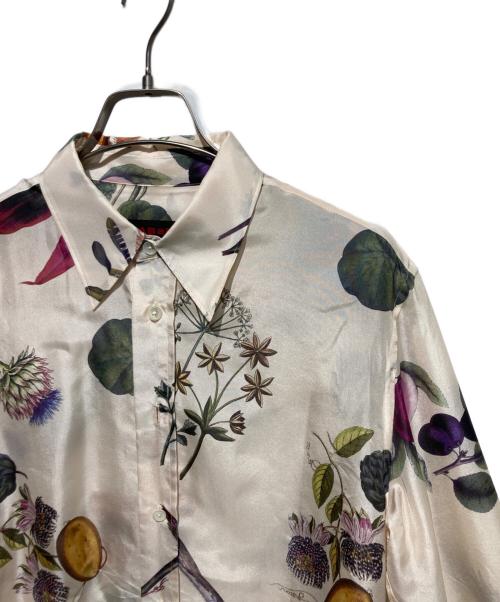CABAN（キャバン）CABAN (キャバン) シルク ボタニカルプリントレギュラーカラーシャツ ベージュ サイズ:Sの古着・服飾アイテム
