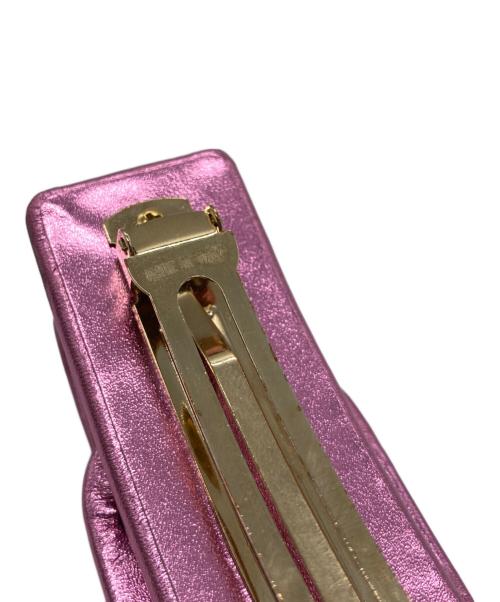 Salvatore Ferragamo（サルヴァトーレ フェラガモ）Salvatore Ferragamo (サルヴァトーレ フェラガモ) メタリック バレッタ ピンクの古着・服飾アイテム