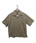 AURALEEオーラリー）の古着「SUPER FINE TROPICAL WOOL OPEN COLLAR HALF SLEEVED SHIRT/シャツ」｜ブラウン