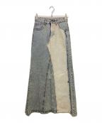 MM6 Maison Margielaエムエムシックスメゾンマルジェラ）の古着「slit denim maxi-skirt/スリットデニムマキシスカート」｜インディゴ