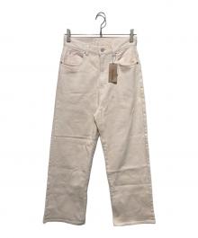 Rie miller（リエ ミラー）の古着「スリットフレアハイウエストデニム」｜ピンク