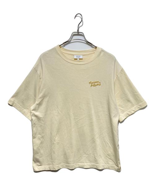 maison kitsune（メゾンキツネ）MAISON KITSUNE (メゾンキツネ) 刺繍Tシャツ ベージュ サイズ:Mの古着・服飾アイテム