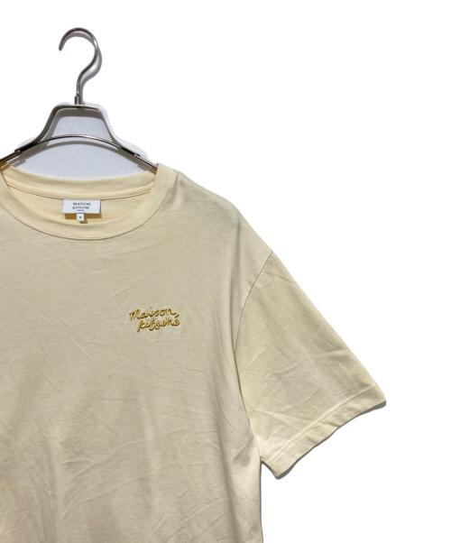 maison kitsune（メゾンキツネ）MAISON KITSUNE (メゾンキツネ) 刺繍Tシャツ ベージュ サイズ:Mの古着・服飾アイテム