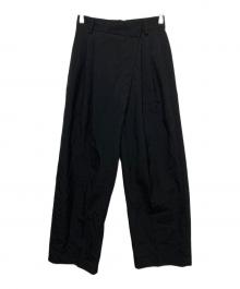 BEAUTY&YOUTH（ビューティーアンドユース）の古着「ポプリン 2タック ラップパンツ ―ウォッシャブル―」｜ブラック