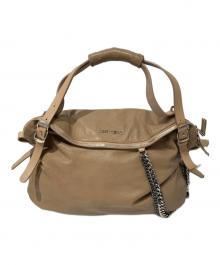 JIMMY CHOO（ジミーチュウ）の古着「バイカー3連チェーントートバック」｜ベージュ