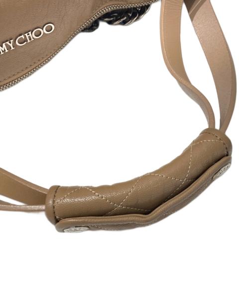 JIMMY CHOO（ジミーチュウ）JIMMY CHOO (ジミーチュウ) バイカー3連チェーントートバック ベージュの古着・服飾アイテム