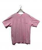COMME des GARCONS SHIRTコムデギャルソンシャツ）の古着「Cotton Jersey Plain CDG SHIRT Black Logo at Front S S TEE/ロゴTシャツ」｜ピンク