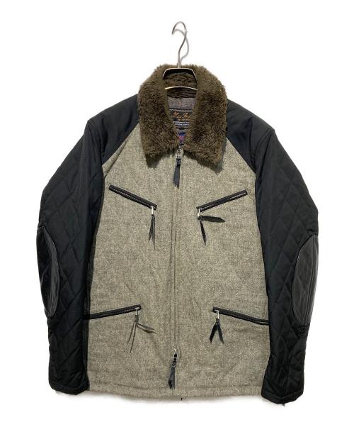 Max Fritz（マックスフリッツ(9)）max fritz (マックスフリッツ(9)) コンビネーションキルトジャケット グレー サイズ:LLの古着・服飾アイテム
