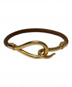 HERMESエルメス）の古着「ジャンボブレスレット」｜ブラウン×ゴールド