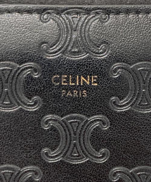 CELINE（セリーヌ）CELINE (セリーヌ) エンボスドトリオンフ コインケース ミニウォレット ブラックの古着・服飾アイテム