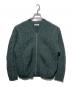 unfil（アンフィル）の古着「french merino cable-knit zip up cardigan」｜グリーン