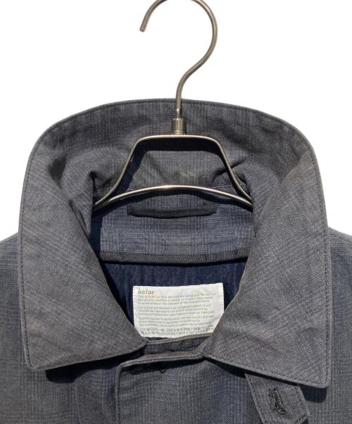 KOLOR（カラー）KOLOR (カラー) チェックステンカラーコート グレー サイズ:2の古着・服飾アイテム