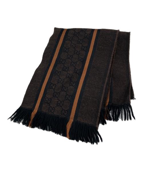 GUCCI（グッチ）GUCCI (グッチ) シェリーラインGGロゴストール ブラウンの古着・服飾アイテム