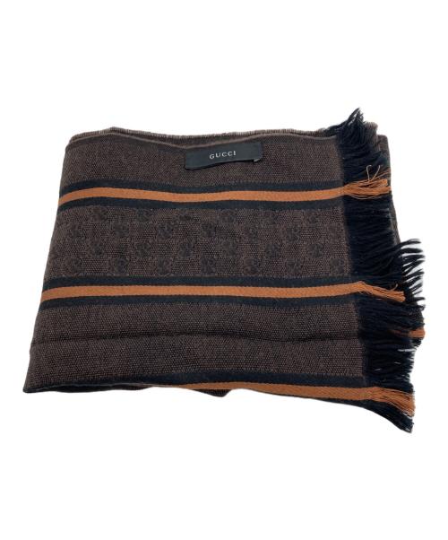 GUCCI（グッチ）GUCCI (グッチ) シェリーラインGGロゴストール ブラウンの古着・服飾アイテム