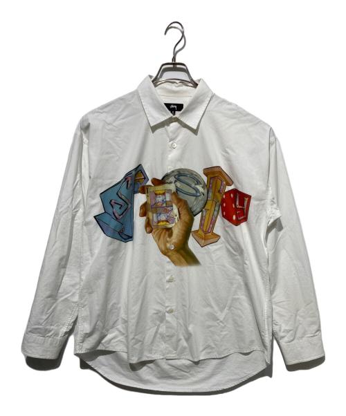 stussy（ステューシー）stussy (ステューシー) Goldieコラボポプリンシャツ ホワイト サイズ:Ｍの古着・服飾アイテム