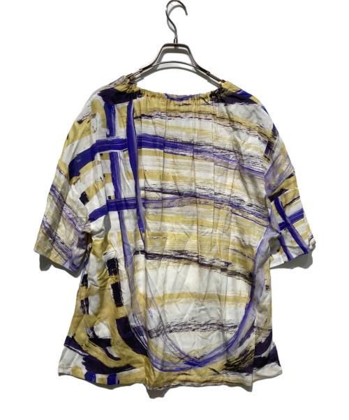 HERALBONY（ヘラルボニー）HERALBONY (ヘラルボニー) 「ももこ」リネンブラウス イエロー×パープル サイズ:FREEの古着・服飾アイテム