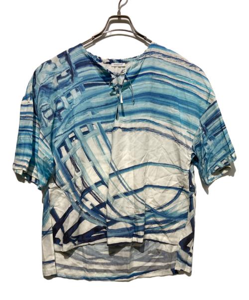 HERALBONY（ヘラルボニー）HERALBONY (ヘラルボニー) 「ももこ」リネンブラウス ブルー サイズ:FREEの古着・服飾アイテム