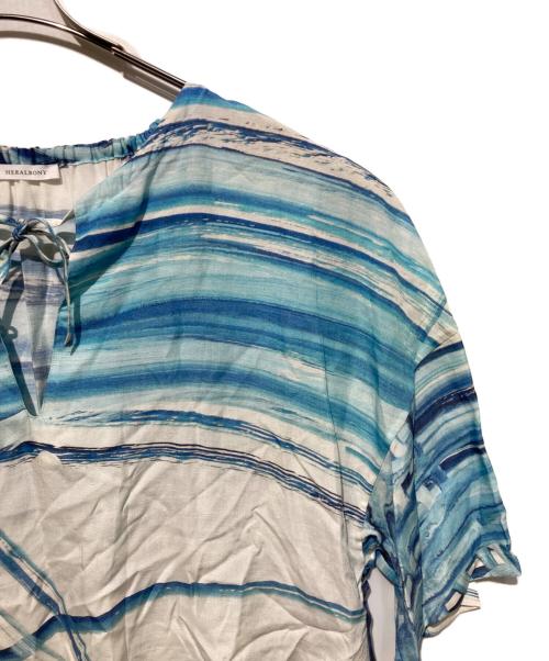 HERALBONY（ヘラルボニー）HERALBONY (ヘラルボニー) 「ももこ」リネンブラウス ブルー サイズ:FREEの古着・服飾アイテム