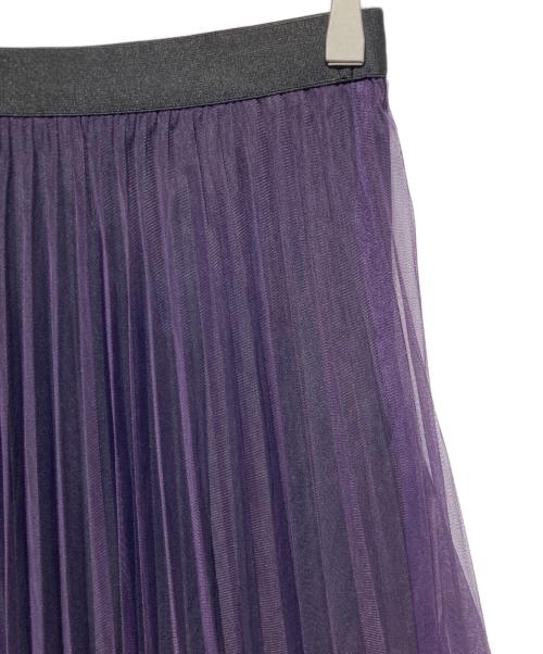 LUMINOSO COMMECA（ルミノーゾコムサ）LUMINOSO COMMECA (ルミノーゾコムサ) 【リバーシブル】グラデーションプリントプリーツスカート ブラック×パープル サイズ:9の古着・服飾アイテム