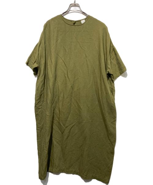 KAGURE（カグレ）kagure (カグレ) リネンレーヨンワイドワンピース グリーン サイズ:1の古着・服飾アイテム