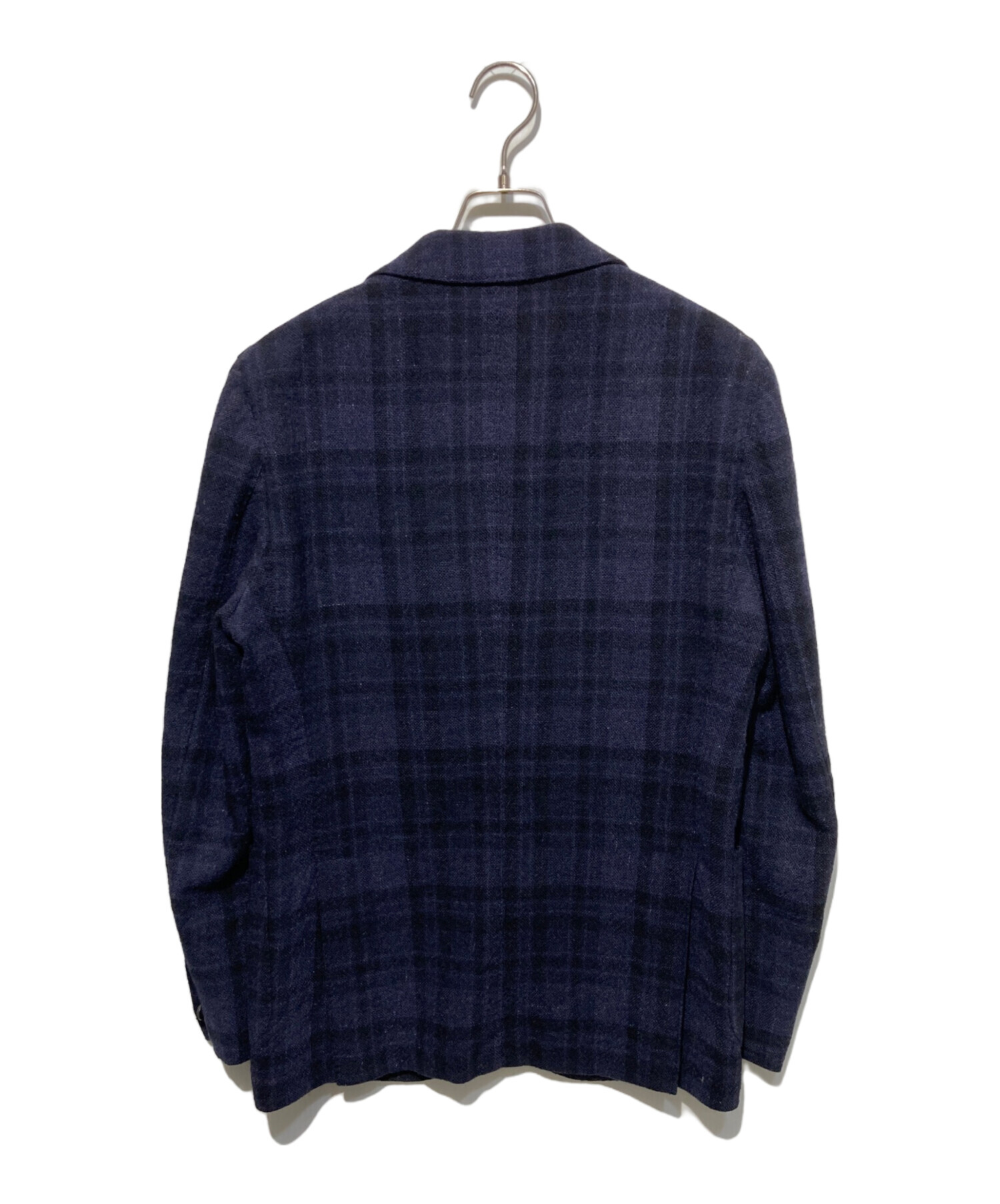 LARDINI ネイビー ブラック チェック テーラードジャケット LARDINI（ラルディーニ） ジャケット チェック グレンチェック グレン