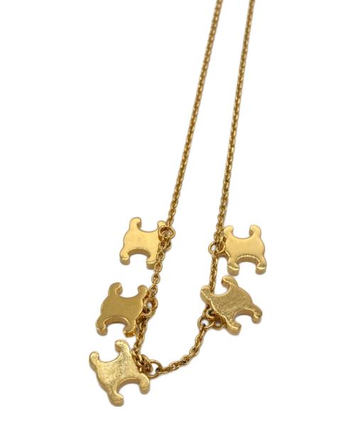 CELINE（セリーヌ）CELINE (セリーヌ) トリオンフ5連マルチカラーネックレス ゴールドの古着・服飾アイテム