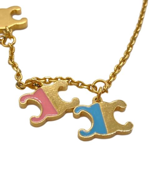 CELINE（セリーヌ）CELINE (セリーヌ) トリオンフ5連マルチカラーネックレス ゴールドの古着・服飾アイテム