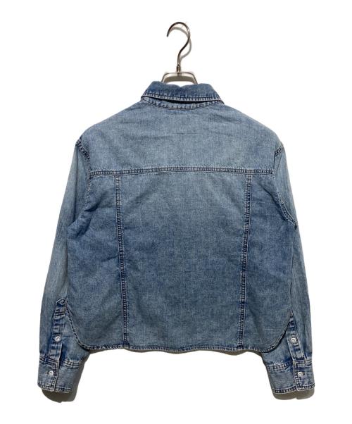 JUSGLITTY（ジャスグリッティー）JUSGLITTY (ジャスグリッティー) クロップドデニムシャツ ブルー サイズ:１の古着・服飾アイテム