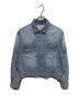 JUSGLITTY（ジャスグリッティー）の古着「クロップドデニムシャツ」｜ブルー