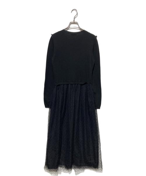 RED VALENTINO（レッドヴァレンティノ）RED VALENTINO (レッドヴァレンティノ) ドッキングワンピース ブラック サイズ:Ｓの古着・服飾アイテム