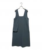 ENFOLDエンフォルド）の古着「SQUARE-NECK LAYERED DRESS」｜ブルー