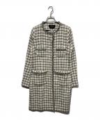 Max Mara WEEK END LINEマックスマーラ ウイークエンドライン）の古着「ツイードノーカラーコート」｜ホワイト×ブラック