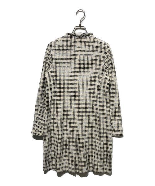 Max Mara WEEK END LINE（マックスマーラ ウイークエンドライン）Max Mara WEEK END LINE (マックスマーラ ウイークエンドライン) ツイードノーカラーコート ホワイト×ブラック サイズ:38の古着・服飾アイテム