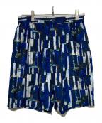 HERALBONYヘラルボニー）の古着「リラックスハーフパンツ「海」」｜ブルー×ホワイト