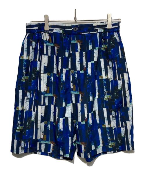 HERALBONY（ヘラルボニー）HERALBONY (ヘラルボニー) リラックスハーフパンツ「海」 ブルー×ホワイト サイズ:SMの古着・服飾アイテム