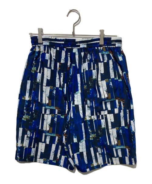 HERALBONY（ヘラルボニー）HERALBONY (ヘラルボニー) リラックスハーフパンツ「海」 ブルー×ホワイト サイズ:SMの古着・服飾アイテム