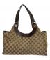 GUCCI (グッチ) GGキャンバストートバッグ ブラウン×ベージュ：35000円